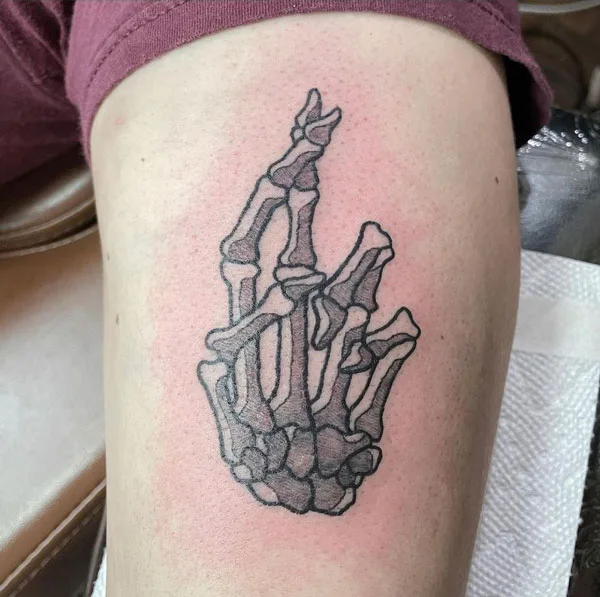 Skeleton hand tattoo 59