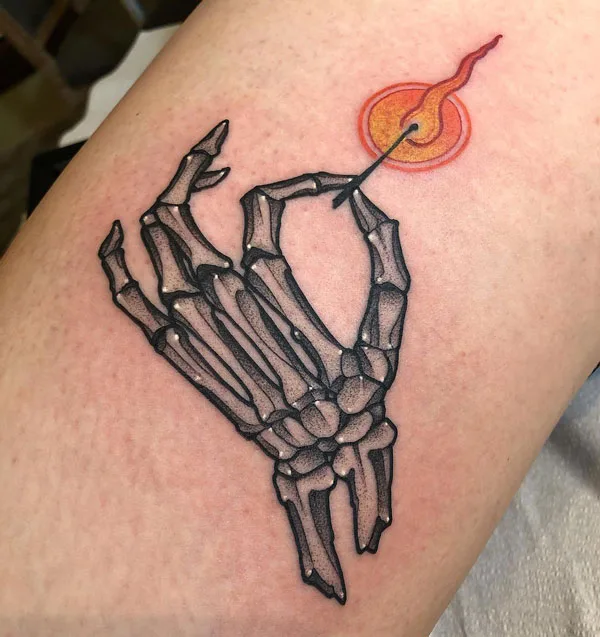 Skeleton hand tattoo 6
