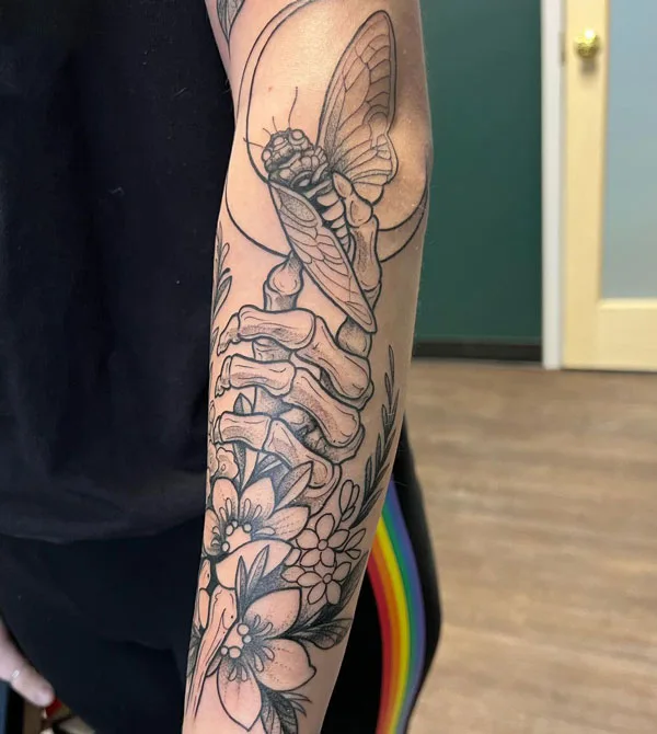 Skeleton hand tattoo 70