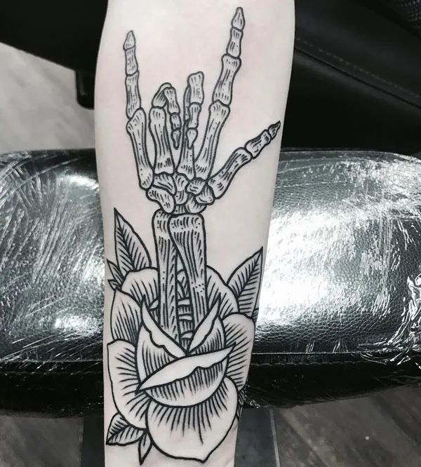 Skeleton hand tattoo 8