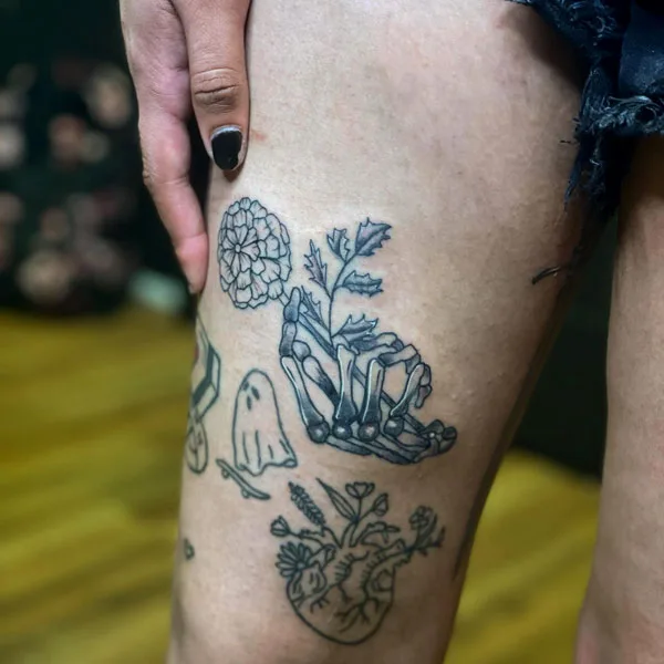 Skeleton hand tattoo 80