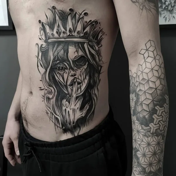 Sketch Rib Tattoo