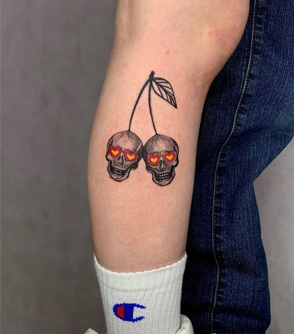 Skull Cherry Tattoo 1