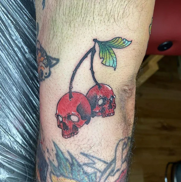 Skull Cherry Tattoo 2