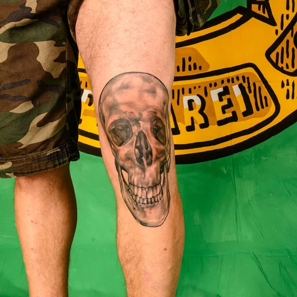 Skull Knee Tattoo 1
