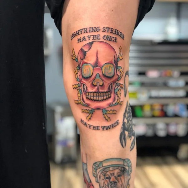Skull Knee Tattoo 2