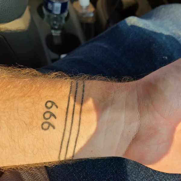 Small 999 tattoo 3