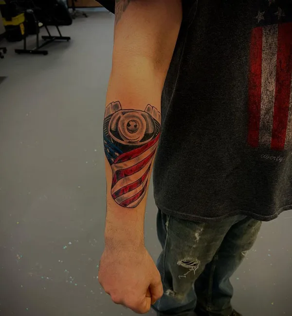 Small American Flag Tattoo