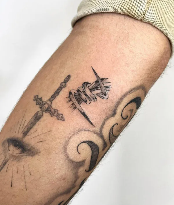 Small Barbed Wire Tattoo 2