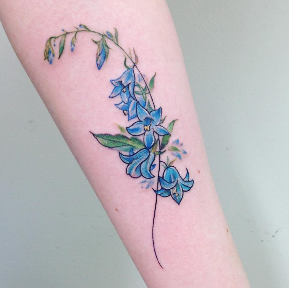 Small Buds Bluebell Tattoos For Women