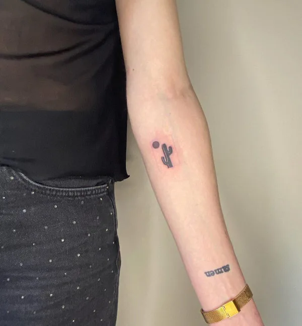 Small Cactus Tattoo 1