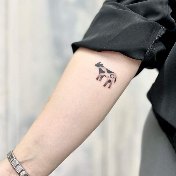 Small Cow Tattoo 1