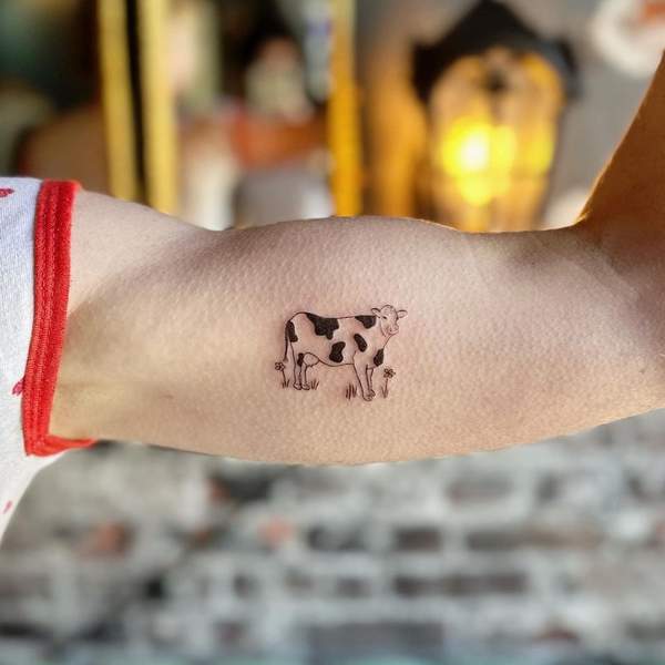 Small Cow Tattoo 2