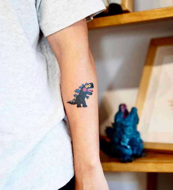 Small Godzilla tattoo