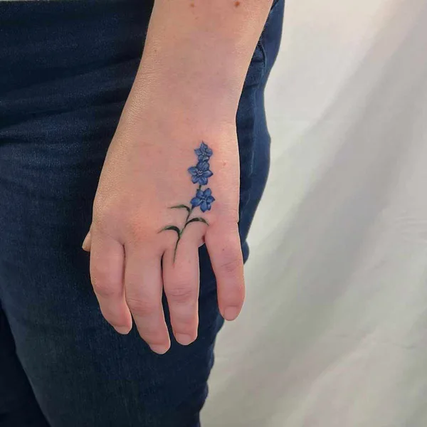 Small Larkspur Tattoo 1