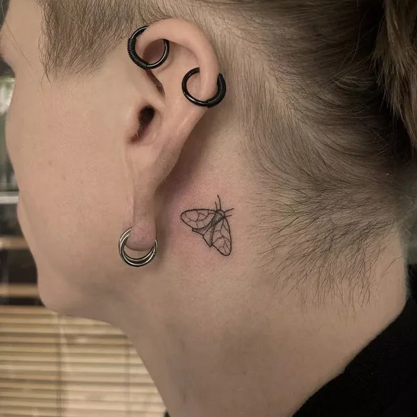 Small Moth Tattoo 2