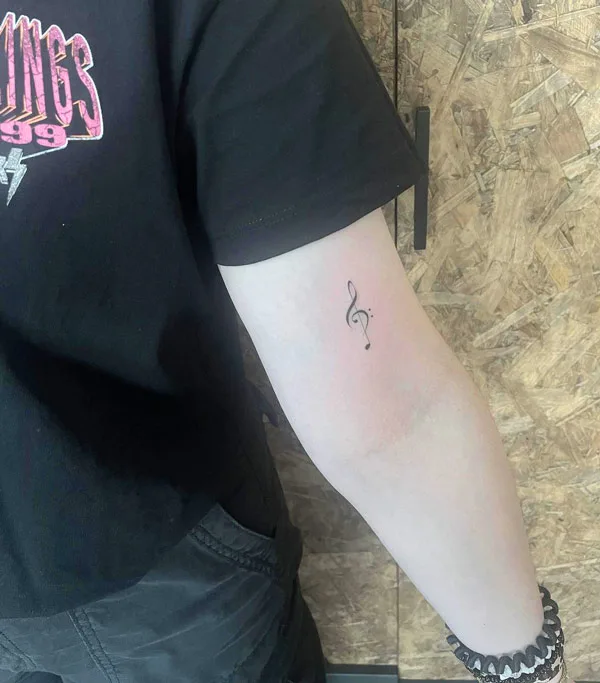 Small Music Note Tattoo 1