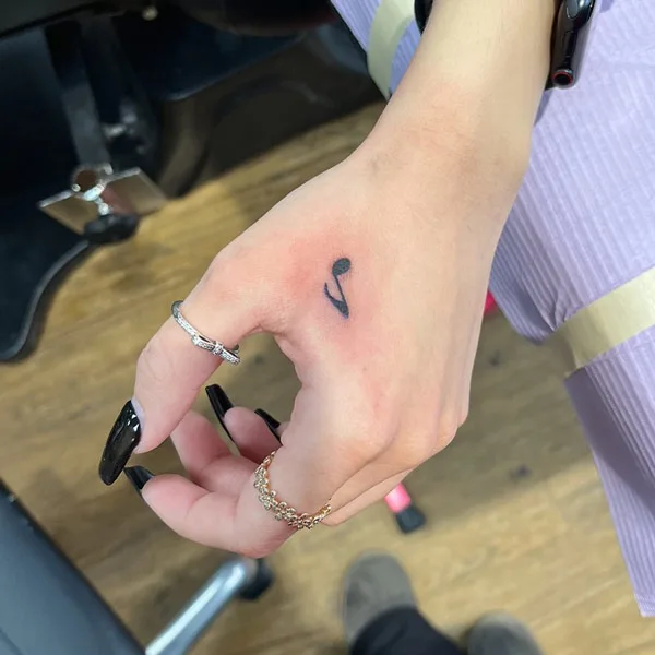 Small Music Note Tattoo 2