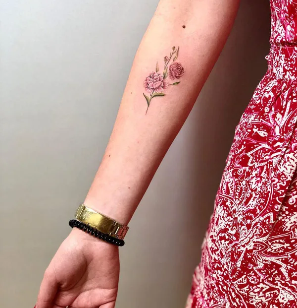 Small Peony Tattoo 1