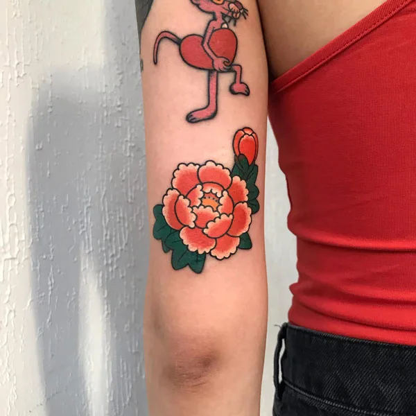 Small Peony Tattoo 3