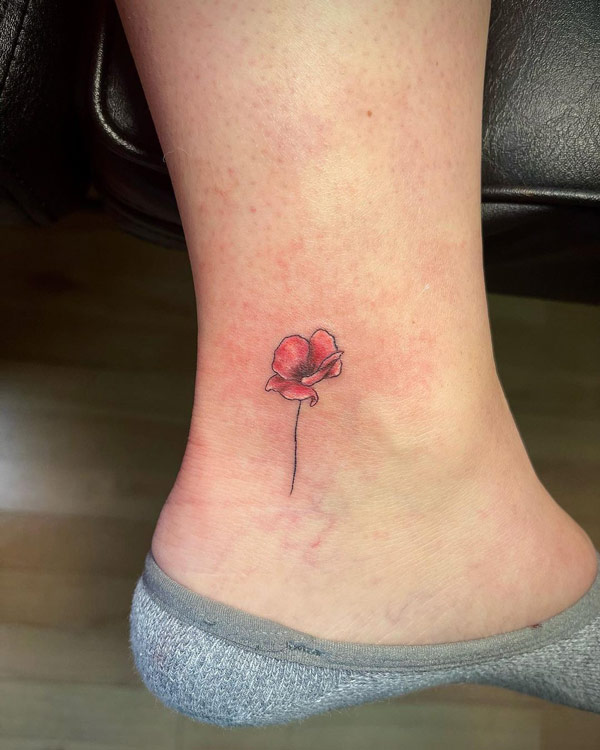 Small Poppy Flower Tattoo 1