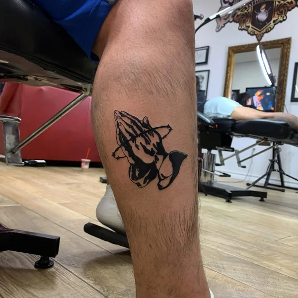Small Praying Hands Tattoo 2