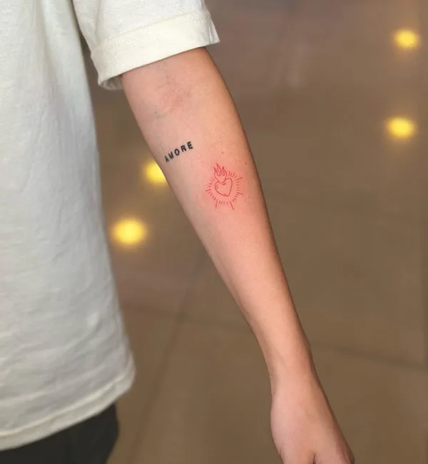 Small Sacred Heart Tattoo 1