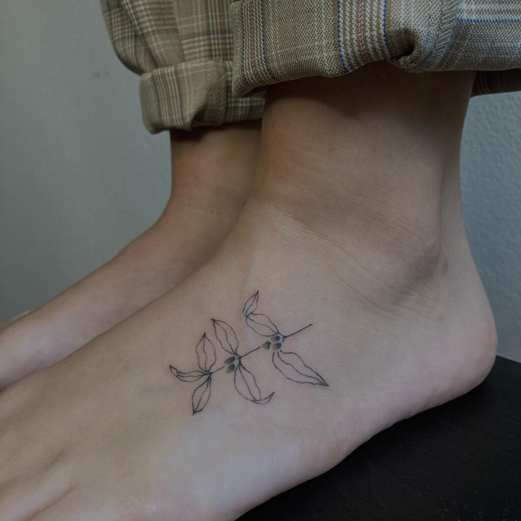 Small & Simple Coffee Flower Tattoo on Foot Delicate Beauty in Ink