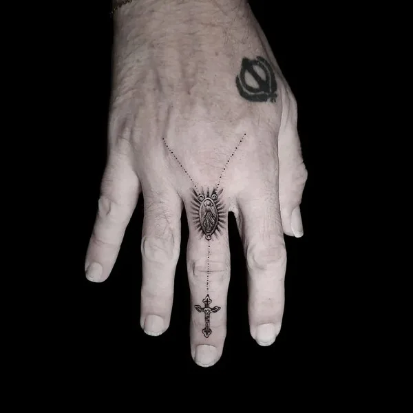 Small Simple Rosary Tattoo 1