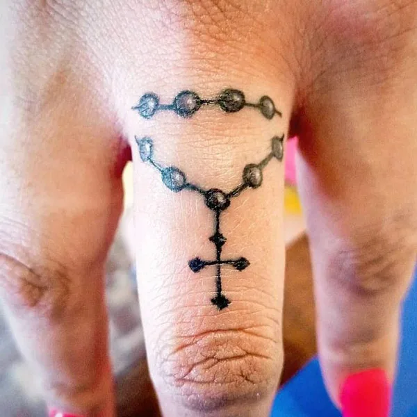 Small Simple Rosary Tattoo 2