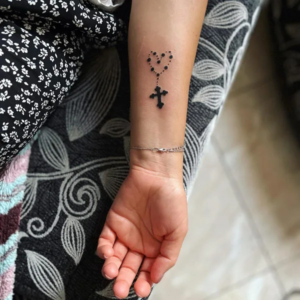 Small Simple Rosary Tattoo 3