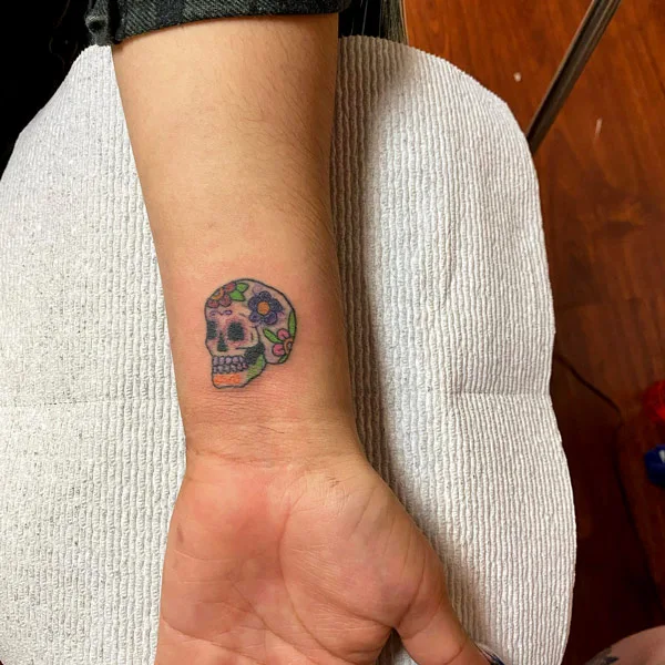 Small Sugar Skull Tattoo 1