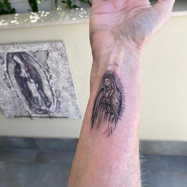 Small Virgin Mary Tattoo 2