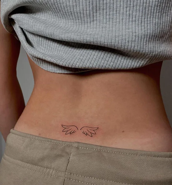 Small angel wings tattoo 2