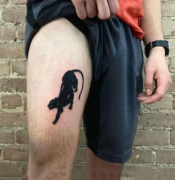 Small black panther tattoo