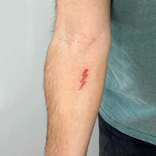 Small lightning bolt tattoo