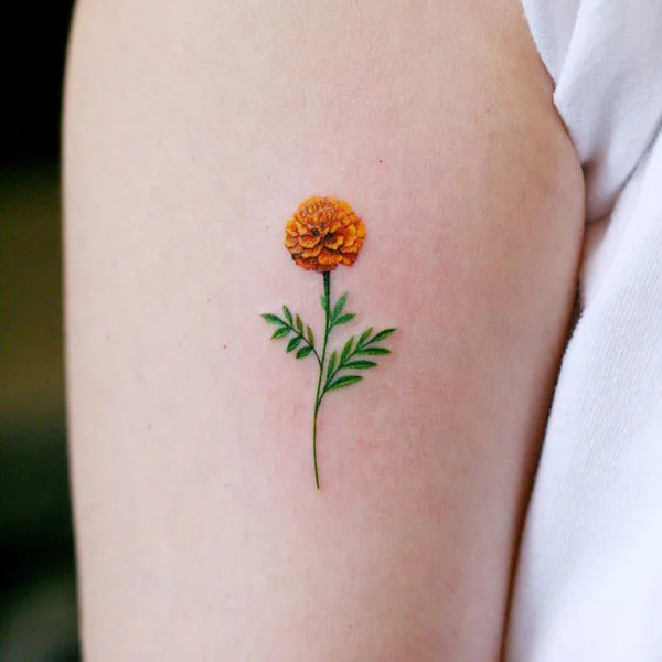 Small marigold tattoo 1