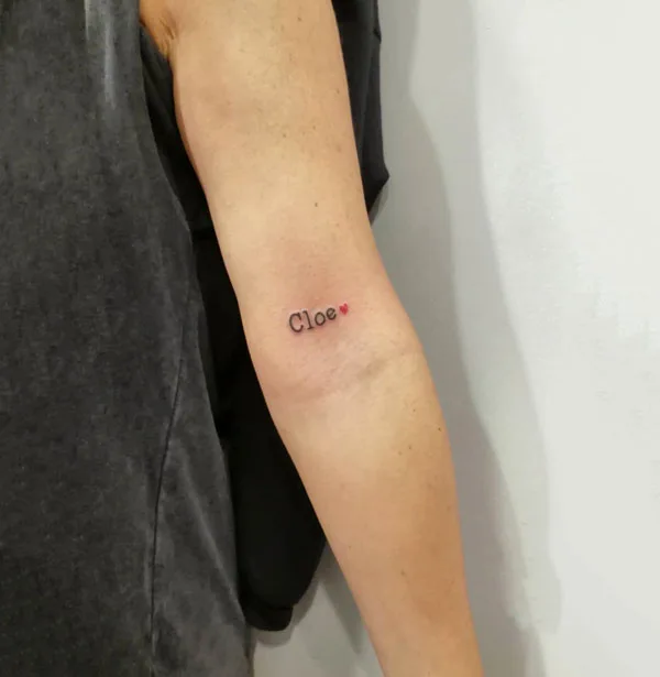 Small name tattoo