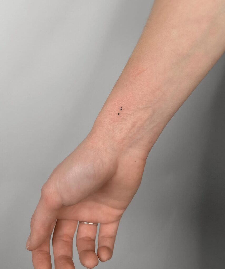 Small Semicolon Tattoo on the Inner Wrist: Semicolon Serenity