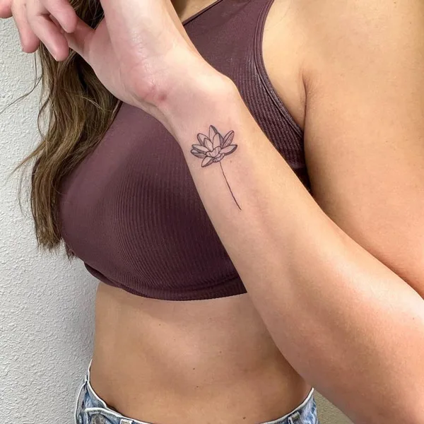 Small water lily tattoo
