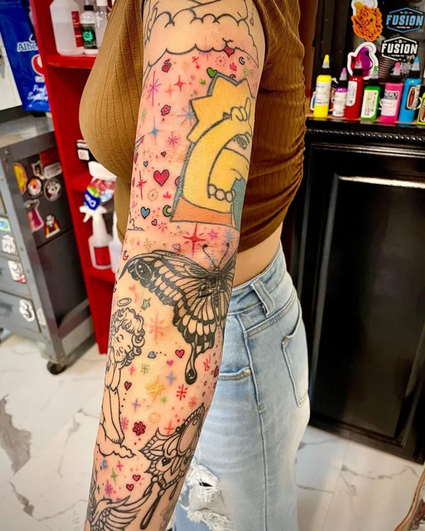 Sparkle sleeve tattoo