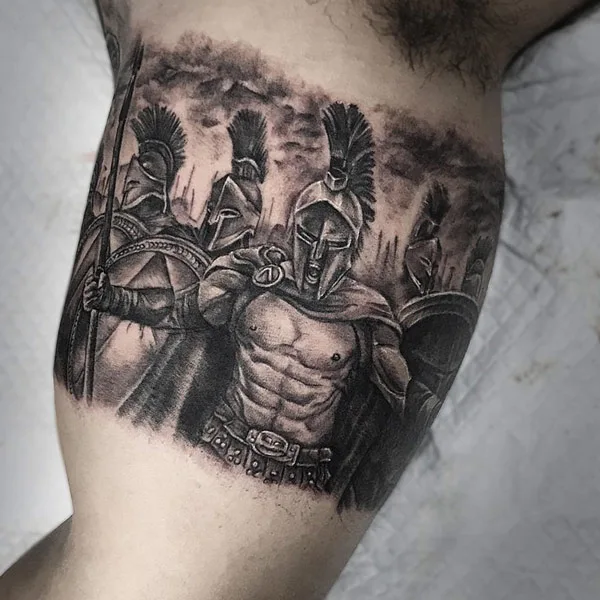 Spartan Bicep Tattoo 1