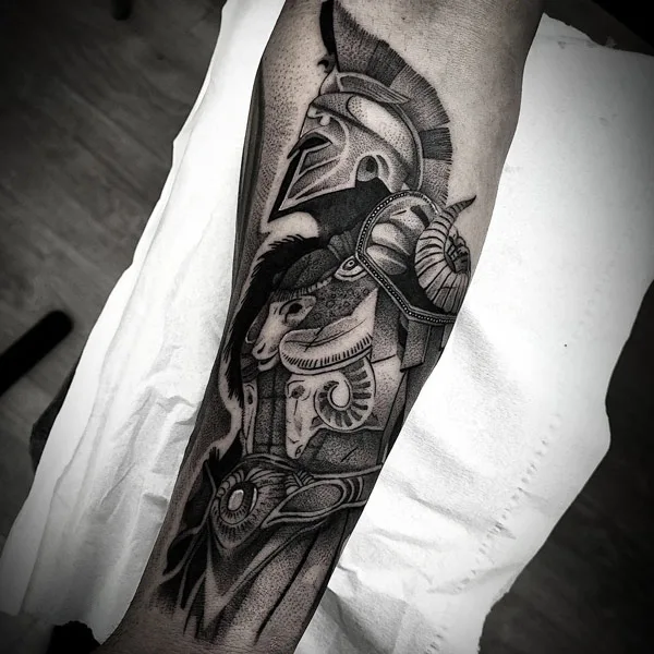 Spartan Forearm Tattoo 2