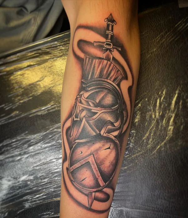 Spartan Forearm Tattoo