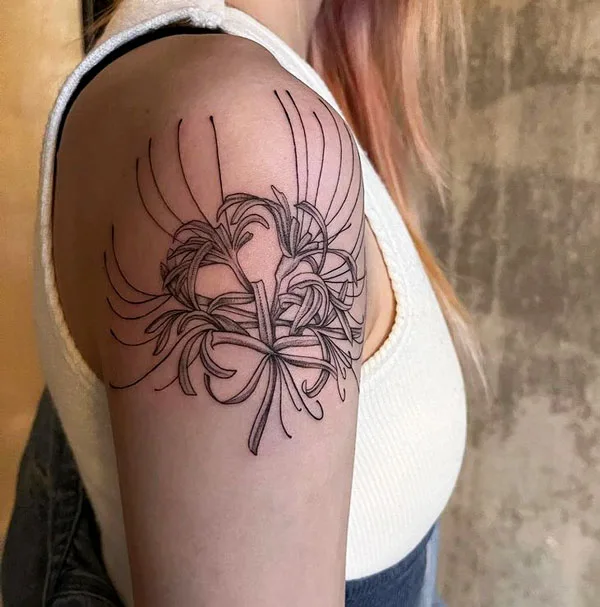 Spider Lily Tattoo Black and White