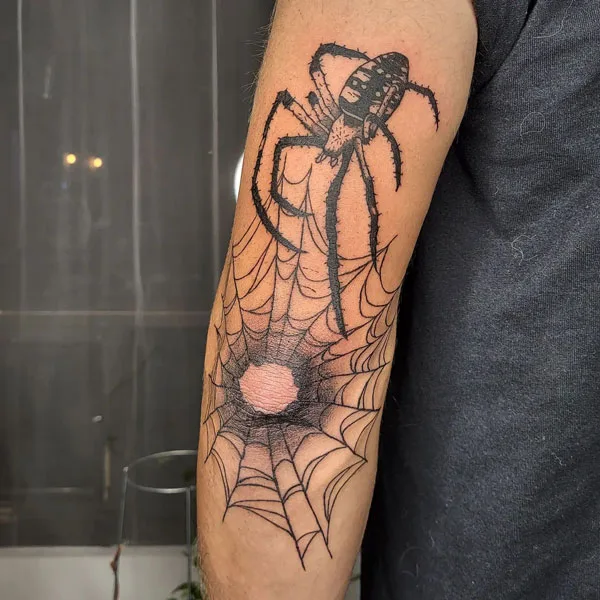Spider and web tattoo