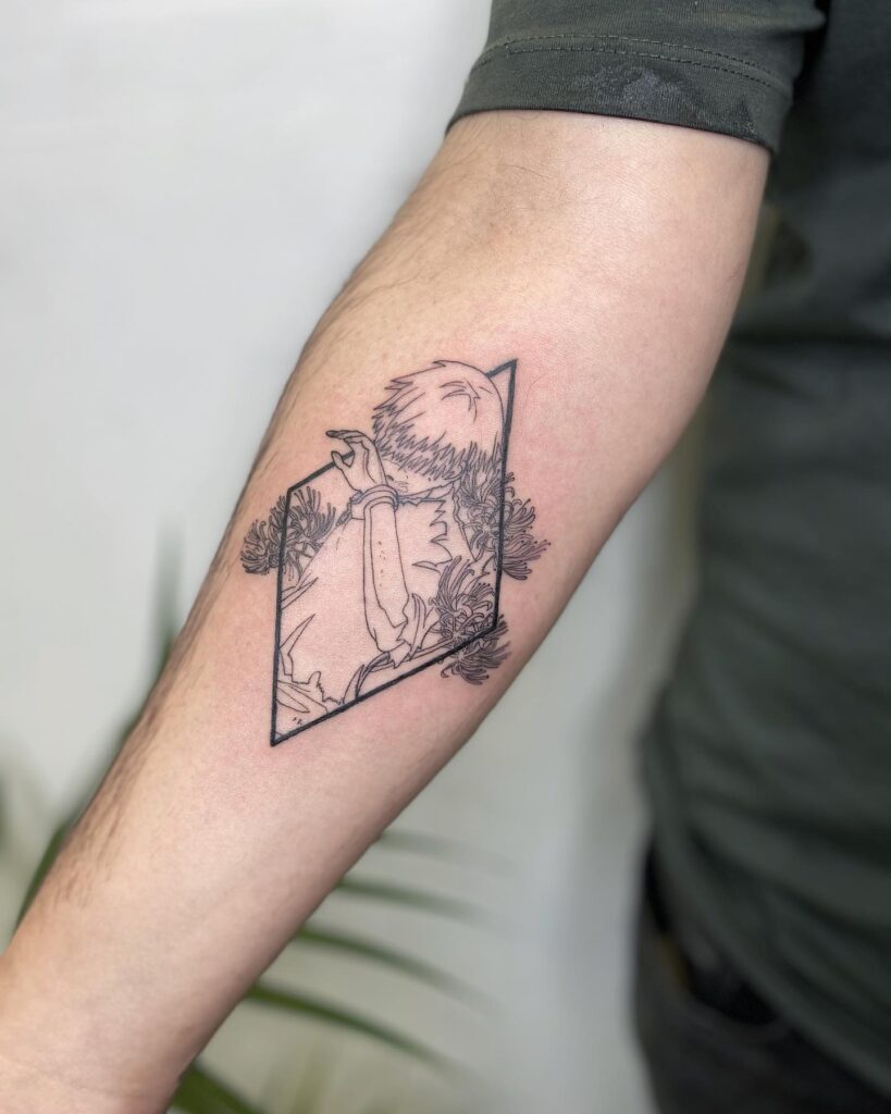 Spider lily symbolism in tokyo ghoul anime tattoo on the forearm