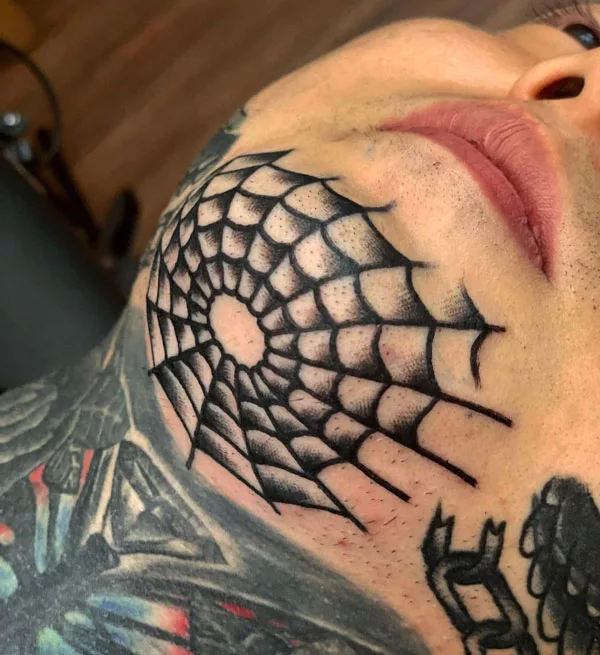 Spider web tattoo 11