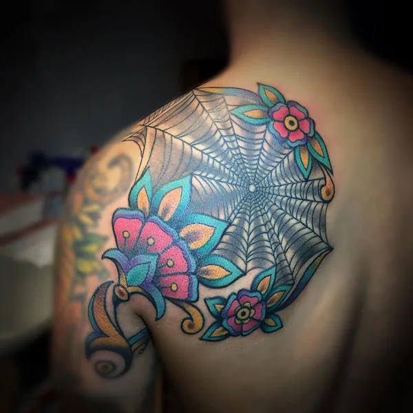Spider web tattoo 13