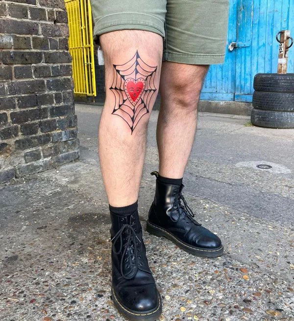 Spider web tattoo 14
